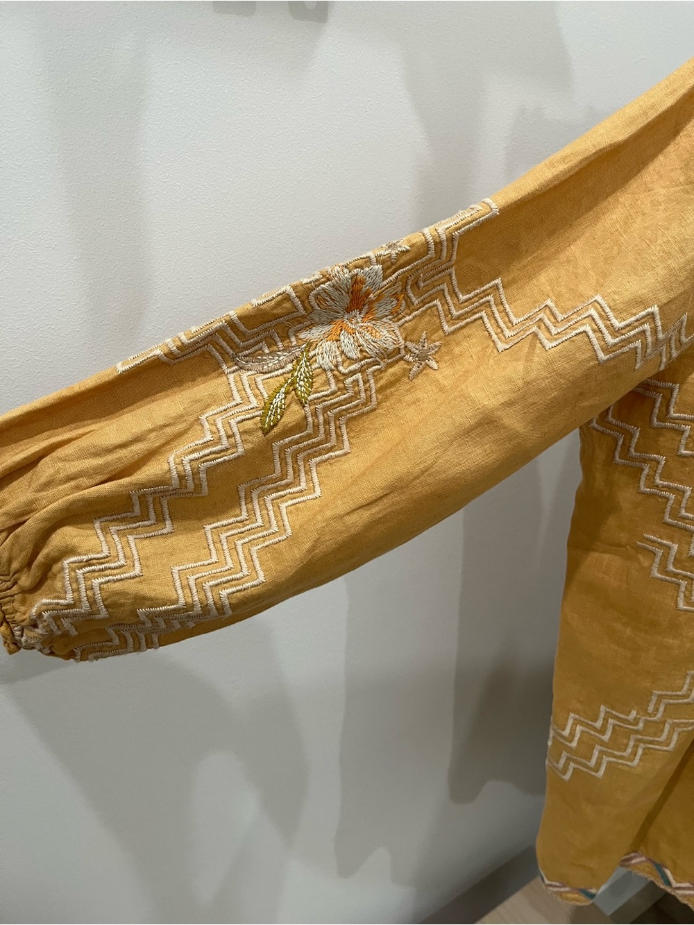 Johnny Was Mustard Embroidered Floral Tunic - Picture 3 of 4
